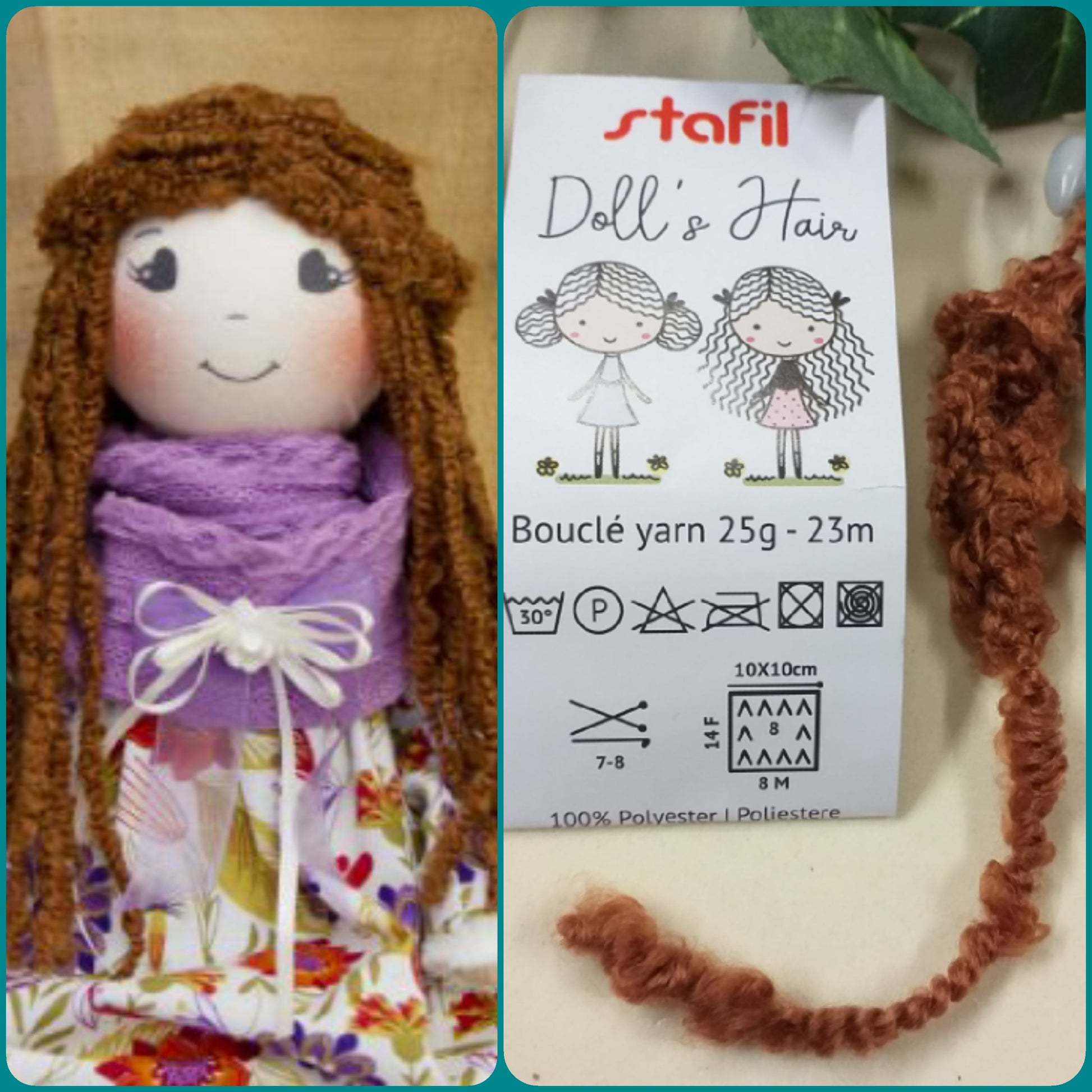 25 grammi 23 metri yarn lana bouclè acrilica sintetica ricciolina filato boccoli per creare diy bambole di stoffa pezza tessuto pigottine primavera pasqua Doll's Hair stafil ad uso uncinetto ferri da maglia borse shop online