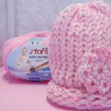 Stafil Baby Merino soft fine lana uncinetto lavori a maglia copertine neonato bambini colore rosa per femminuccia cappellino
