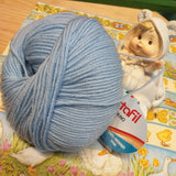 lana merino fine stafil gomitolo azzurro celeste uso per uncinetto lavori a maglia con ferri di copertine neonato golfini