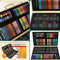 set valigetta artistica pennarelli acquarelli pastelli gomma righello 180 pezzi per lavoretti bambini creativi facili semplici creazioni con cartoncino biglietti