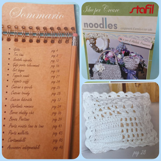 Sommario libro manuale cartamodelli stafil noodles complementi d'arredo e non solo idee per creare tappeti cuscini fuori porta cupcake borse fettuccia Adelaide primavera