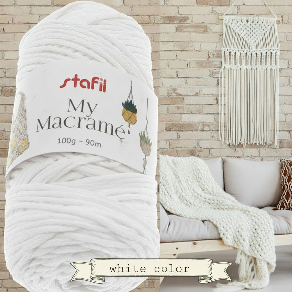 Cordino Macramè In Cotone Riciclato 250g - 200 Mt, 3 Mm, Per Uncinetto 5-6, Ideale Per Borse E Arredo Casa, Sostenibile