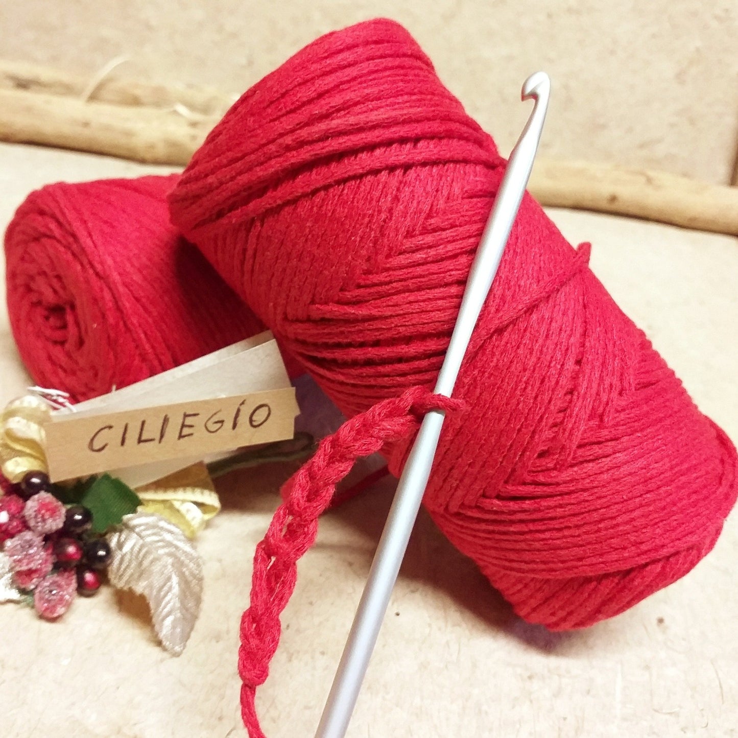 ciliegio rosso corda macramè filato cotone spago filo cordoncino 2 mm Stafil uso nodi cordino per tende wall art uncinetto decorazioni da parete tappeti coperte cuscini