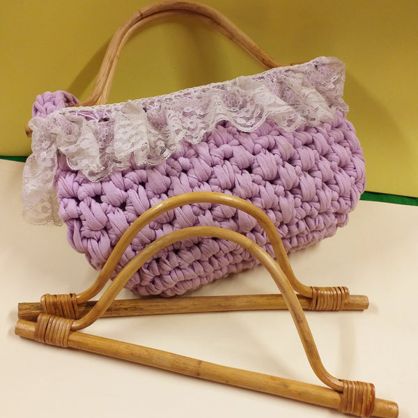 2 Manici Per Borse In Bambù Finto - Per Borse Uncinetto Fai Da Te, 12x12cm - Foto 9