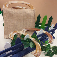 offerta manici economici per borsa juta a mano artigianale uncinetto, maniglie di plastica colore corno