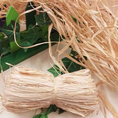 50 g matassa rafia naturale uso confezioni regalo decorazioni natale addobbi albero hobby creativi fiori composizioni packaging vetrinistica
