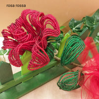 rosa rossa vetrina bella shop negozio fiori perline Venezia idea regalo centrotavola, bouquet mazzo sposa