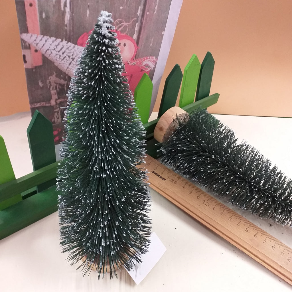ALBERO VERDE O INNEVATO 12X20CM CON VASO IN PLASTICA - MINI ALBERI