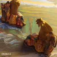 media 3.5 cm da 2 a 4 cm Natività Presepe statuine piccole economiche miniatura sacra famiglia unita con cometa Gesù Giuseppe Maria su roccia di composizione in plastica resina