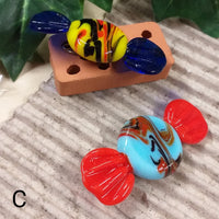 lotto C 2 caramelle colorate oggetti vetro miniature ricordini souvenir idee regalo collezioni bomboniere arredamento casa delle bambole
