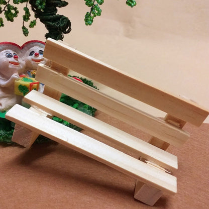 panchina ambientazioni arredi legno naturale Presepe accessori miniature mini giardino uso per micro paesaggio diy decorazioni vetrinistica bonsai albero pianta di perline filo di ferro