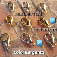 13 mm ganci moschettoni colore oro argento per collane bracciali gioielli bijoux di bigiotteria