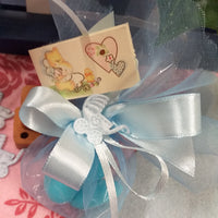 offerta 1 euro bomboniere nascita babyshower battesimo confezionate sacchettini con carrozzina baby colori pastello per bimbo maschietto
