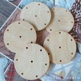 cerchio disco forato ciondoli di legno oggetti da decorare per lavoretti creativi bomboniere segnaposto tintinnaboli giostrine con spago corda