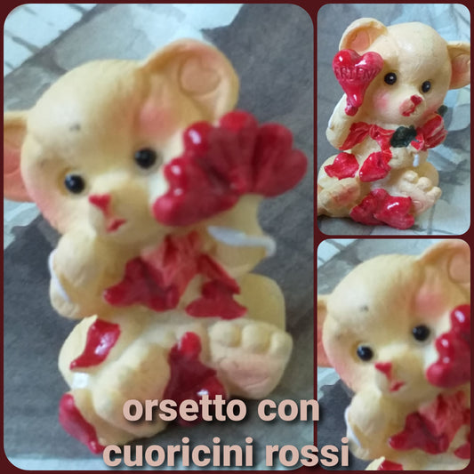 orsetti bomboniere cuoricini rossi statuine centro torta matrimonio san valentino battesimo