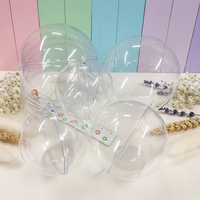 Palline plastica trasparente apribili sfere aperte Natale da decorare