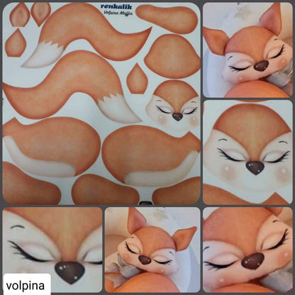 volpina maffin pupazzi pasqua 2023 renkalik pannello kraft 3D panno stampato per cucito creativo a mano a macchina pupazzeria per composizione fiori centrotavola