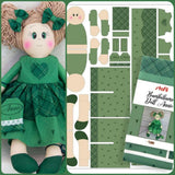 pannello Bamboliamo Doll Annie Stafil verde tessuto cartamodelli stampati disegnati per bambole di stoffa pezza cucito creativo pigotta