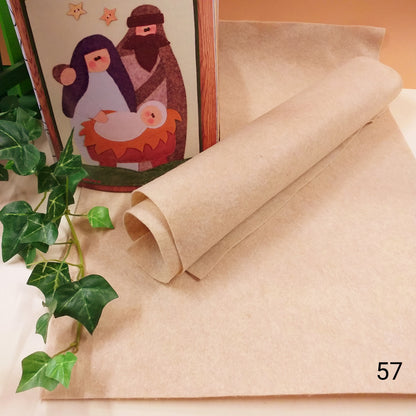 beige sabbia 57 tessuto di feltro sottile morbido pannolenci 1 mm colori moda Natale e bambole fai da te idee addobbi albero pino Natività Presepe