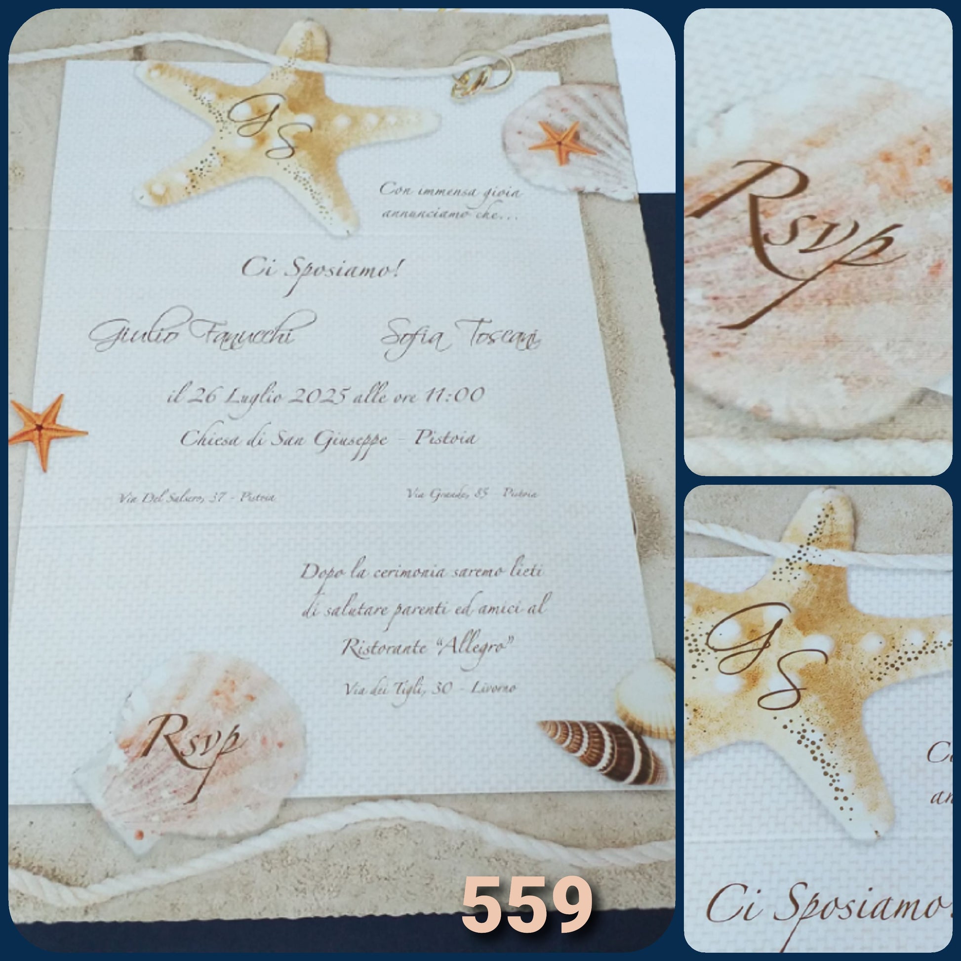 tema mare conchiglie stella corde nautiche partecipazioni matrimonio economiche shop online inviti fai da te originali e stampati