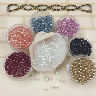 Perle cerate vetro per bigiotteria: piccole grandi, bianco, 18 colori