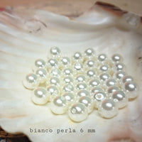 6 mm perle perlate per bigiotteria collane bijoux gioielli fai da te cerate grandi vetro colori bianco perla con foro uso ricamo abbigliamento moda abiti da sposa