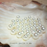 6 mm perle perlate per bigiotteria collane bijoux gioielli fai da te cerate grandi vetro colori bianco perla con foro uso ricamo abbigliamento moda abiti da sposa