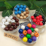 perle legno grandi 8 mm forate colorate perline hobby creativi lavoretti bambini uso creare Rosario bigiotteria macramè di corda