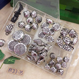 cofanetto scatola organizer rondelle e distanziatori componenti metallo resina perle grandi perline piccole per bigiotteria collane bracciali di cordoncino
