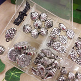 medaglia cornetto palline uva organizer rondelle e distanziatori componenti metallo resina perle grandi perline piccole per bigiotteria collane bracciali di cordoncino