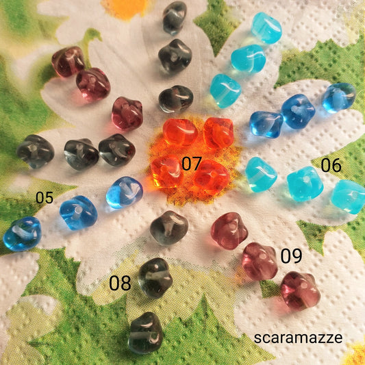 scaramazza perle di vetro trasparente e colorate vendita online forme sole ametista blu nero zaffiro corallo acqua marina per collane bracciale gioielli bijoux bigiotteria fai da te