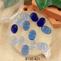 mix azzurro blu zaffiro  hobby perle vetro per orecchini bigiotteria forma medaglietta uso creare bijoux collane gioielli di perline