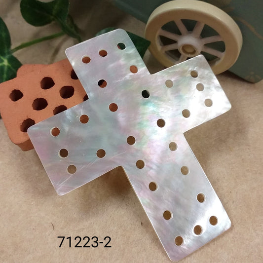 forma Croce piastra ciondolo collana di perline conchiglia ad effetto madreperla per bijoux bigiotteria gioielli di perle