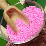 colore rosa perline di vetro lucido conteria veneziana uso rocailles hobby creare fiori bonsai piante alberi cestini gioielli bigiotteria bijoux