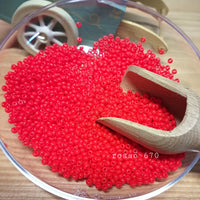 rosso perline di vetro lucido 2.5 mm 9.0 conteria veneziana rocailles uso per hobby fiori centrini tessitura bonsai alberi piantine animaletti