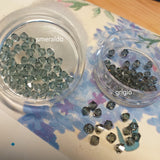 perle swarovski 4 mm per bigiotteria rombetti bicono perline smeraldo grigio uso per lavorazione artigianale orecchini anelli