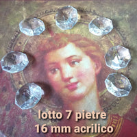 lotto 7 pietre vetro acrilico trasparente per creare ciondoli collane gioielli bijoux 16 mm