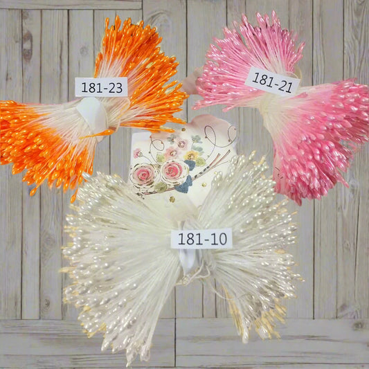 giallo bianco perlato rosa pistilli piccoli uso creare fiori artificiali finti accessori stami hobby fai da te centrotavola ghirlande composizioni fiorellini pasquali natalizi