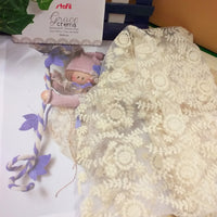 tessuto di pizzo fiori foglie grace stafil crema pasquale ad uso cucito creativo hobbistica bambole di stoffa pezza vetrinistica allestimento bomboniere idea pigottina cameretta bimbi
