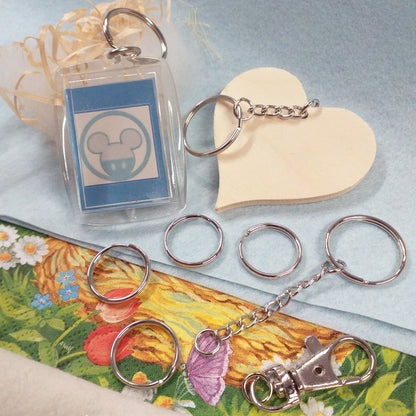 130 Pz Moschettone Portachiavi Con Anelli Portachiavi, Gancio Girevole Portachiavio Con Chiusura A Chiave Rotante Per Artigianato Fai Da Te(65 Gancio - Foto 12