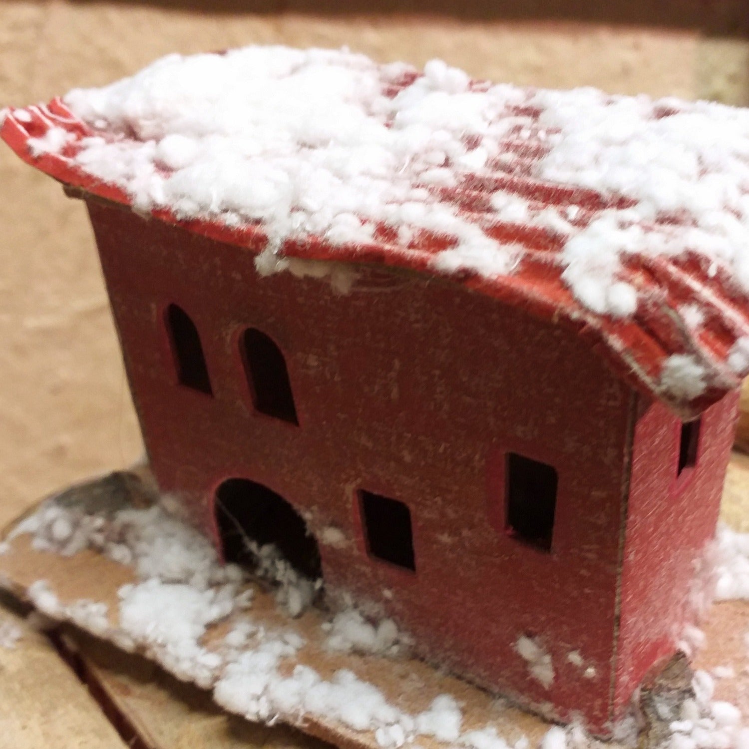 casette presepe fai da te stile napoletano ambienti per scenari base legno cartone tetto innevato finestrelle porte per lucine