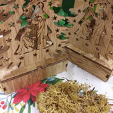 offerte Presepe legno Natività Giuseppe Maria Gesù bambino gruppo albero Natale miniature decorazioni addobbi natalizi idee regalo composizione artigianale