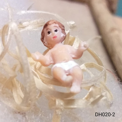 Nativity set, rappresentazione Gesù Bambino Presepe statuine resina bambinello 2 cm uso lavoretti creativi bambini Natale