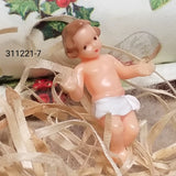 Nativity set, rappresentazione Gesù Bambino Presepe statuine resina bambinello 3.5 cm telo bianco ad uso lavoretti creativi bambini Natale