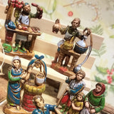 stock pastori contadini artigiani Presepe statuine piccole economiche miniature mini giardino figuranti arti e mestieri ambiente natalizio presepiale lavandaia oste macellaio