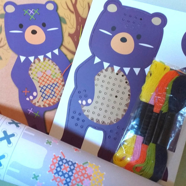 Kit punto croce per bambini lavoretti creativi  schemi disegni cotone –  hobbyshopbomboniere