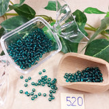 rocailles perline di conteria vetro argentato 100 grammi verde smeraldo per fiori veneziani bonsai bijoux gioielli piantine alberelli di Natale pinetti Presepe