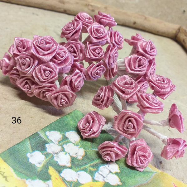 Roselline di tessuto raso fiori bomboniere fai da te rose composizioni –  hobbyshopbomboniere