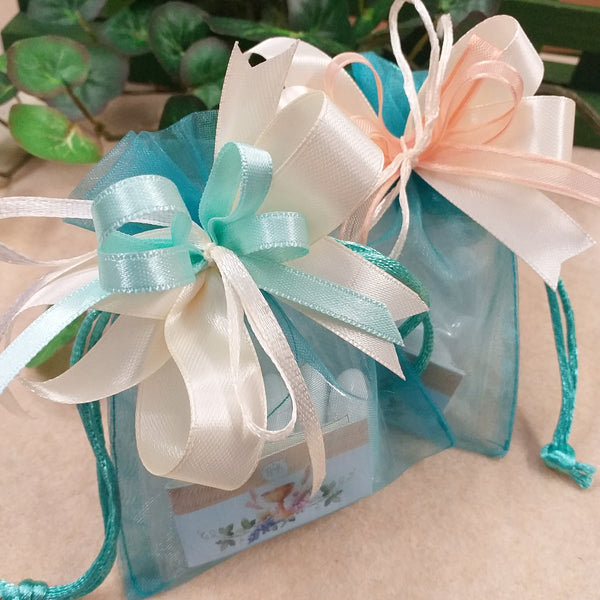 10 SACCHETTI ORGANZA regalo matrimonio bomboniere confetti bustine  sacchettini