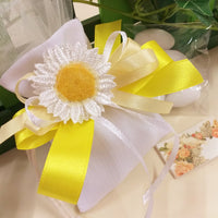sacchettini bianchi bomboniere margherite fiori decorazioni per fai da te e confettata matrimonio Battesimo Prima Comunione Santa Cresima